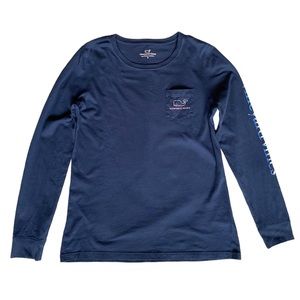 Dark Blue Vineyard Vines Long Sleeve Top Size Small